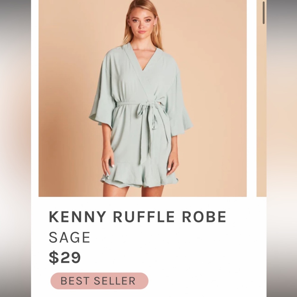 XL/XXL Sage Kenny Ruffle Robe